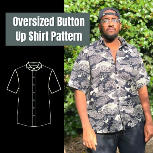 Men's Oversized Button Up Shirt Sewing Pattern